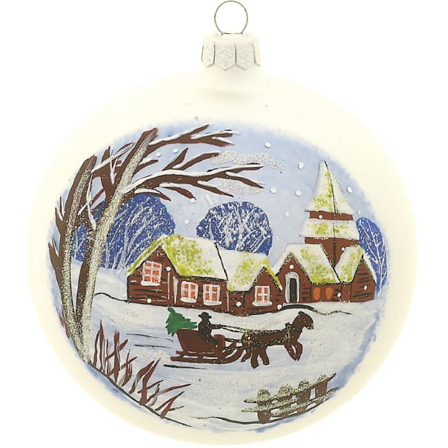 Kule hest og slede sølv 12cm