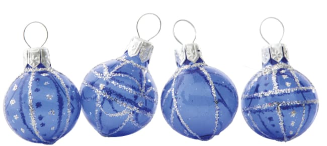 Kule blå med sølv transp 2,5cm