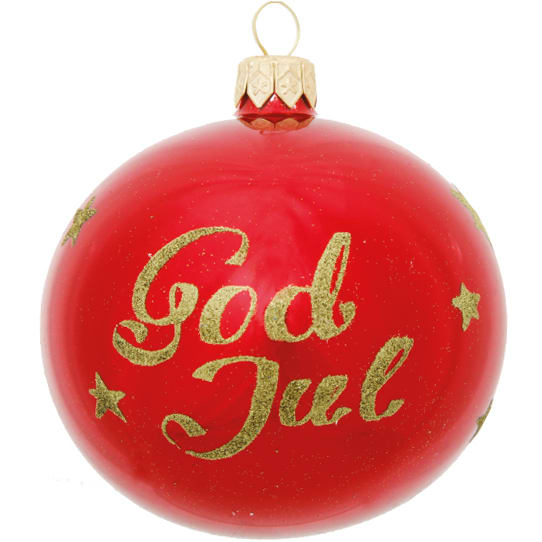 Kule God Jul rød shiny 6cm