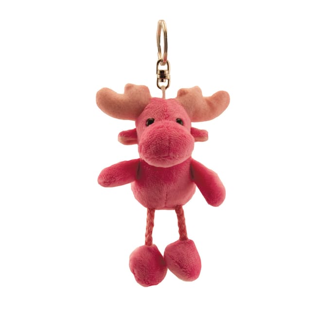 Nøkkelring elg plysj rosa