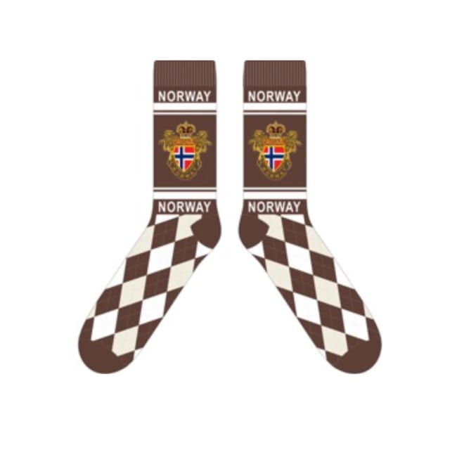 Sokkar ruter brun/kvit