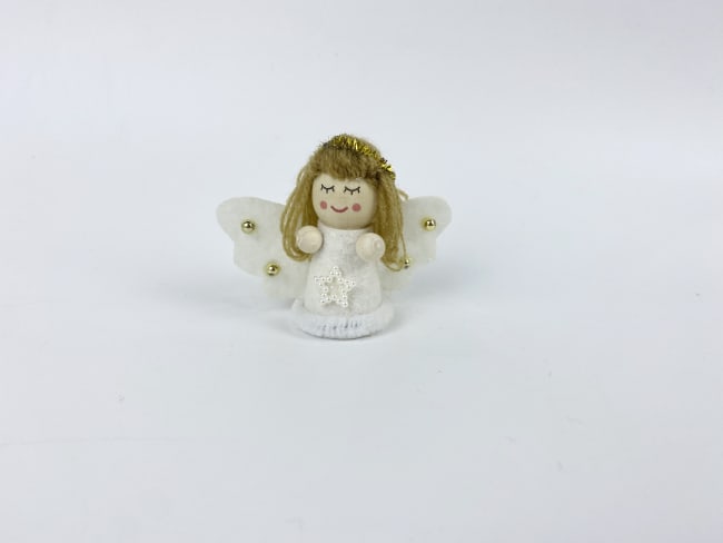 Engel hvit m/stjerne og bjeller 5,5 cm