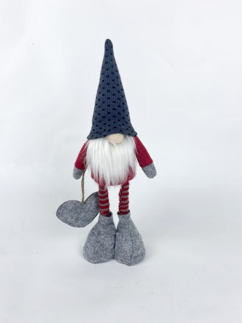 Nissefar rød stripete bein m/hjerte 30 cm