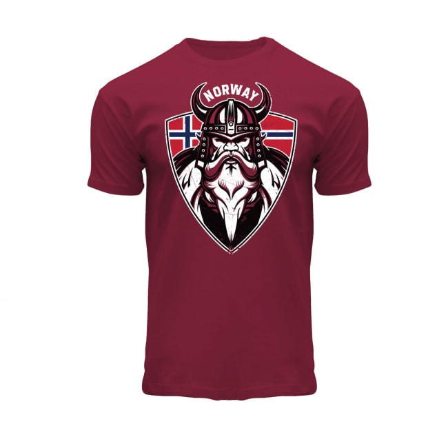 T-skjorte vikings Norway vintage burgund