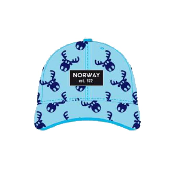 Caps barn elg mønster lyseblå