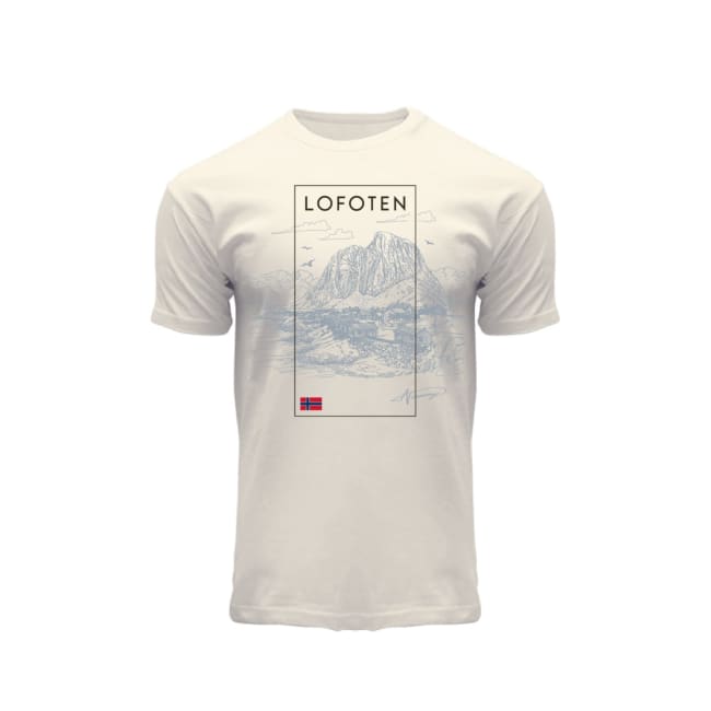 T-skjorte Lofoten pen sketch off-white
