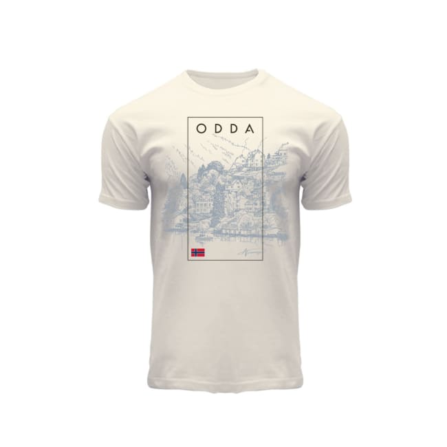 T-skjorte Odda pen sketch off-white