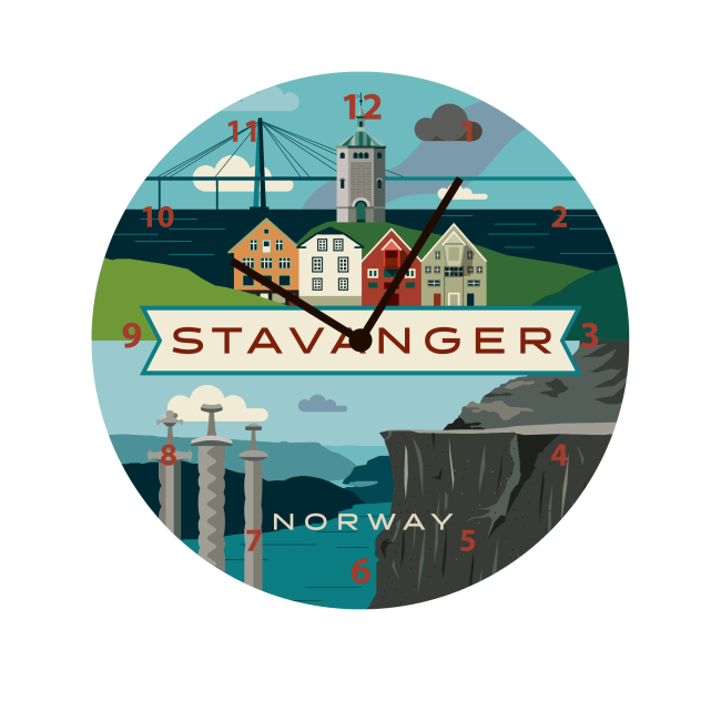 Klokke hvit Stavanger