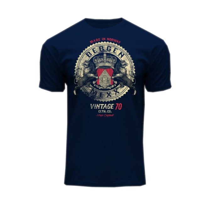 T-skjorte VIntage Rock Bergen Navy