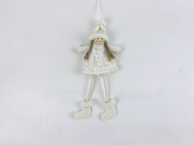 Hengepynt engel hvit dinglebein 16,5 cm