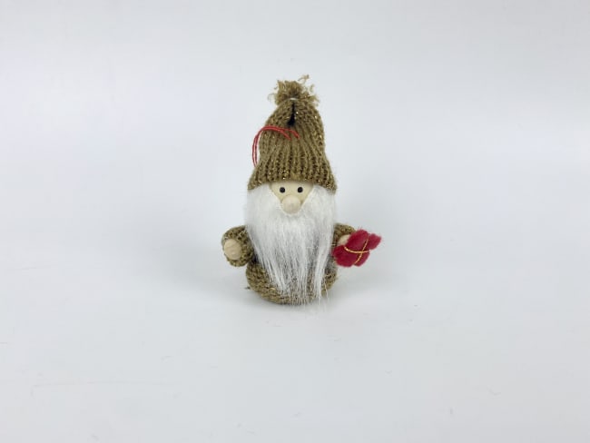 Nisse brun lue og pakke 7,5 cm