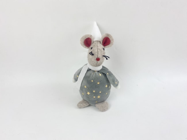 Julemus grå gullprikker 13,5 cm