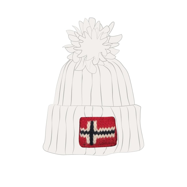 Lue Norsk flagg hvit