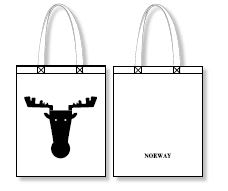 Handlenett hvit m/ svart Elg