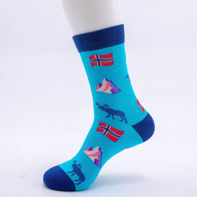 Trollsokk flagg elg lys blå str 41-46