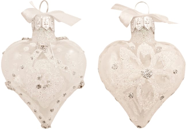 Hjerte brodert lite hvit/trans