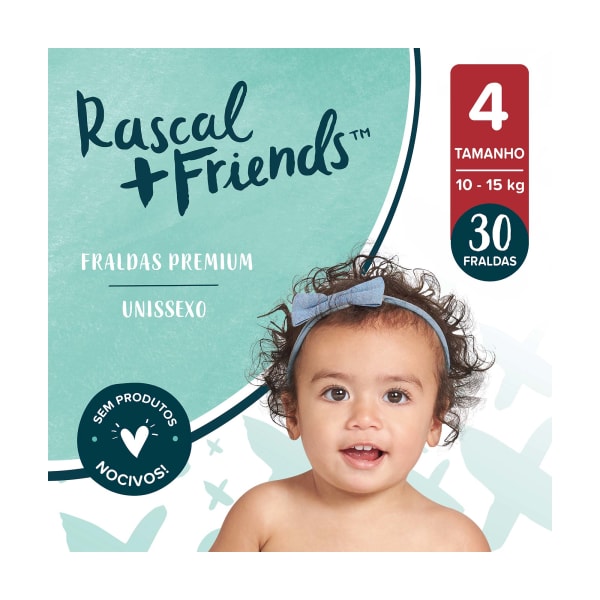 Mercadão - Pingo Doce: Fraldas Tamanho 4 (10-15 Kg) Rascal & Friends - 30 un