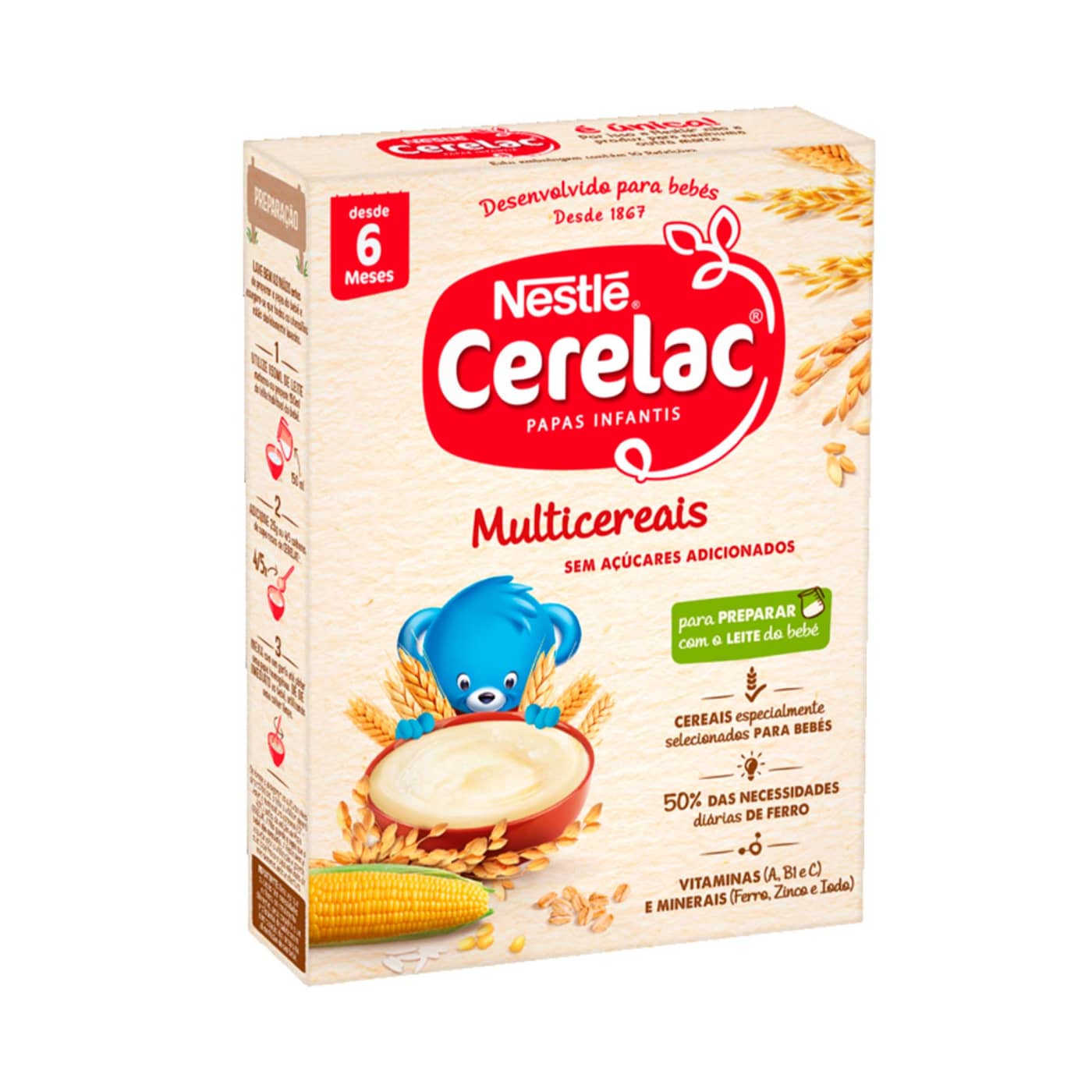 Papa Infantil Não Láctea Multicereais sem Açúcar +6M - emb. 180 gr