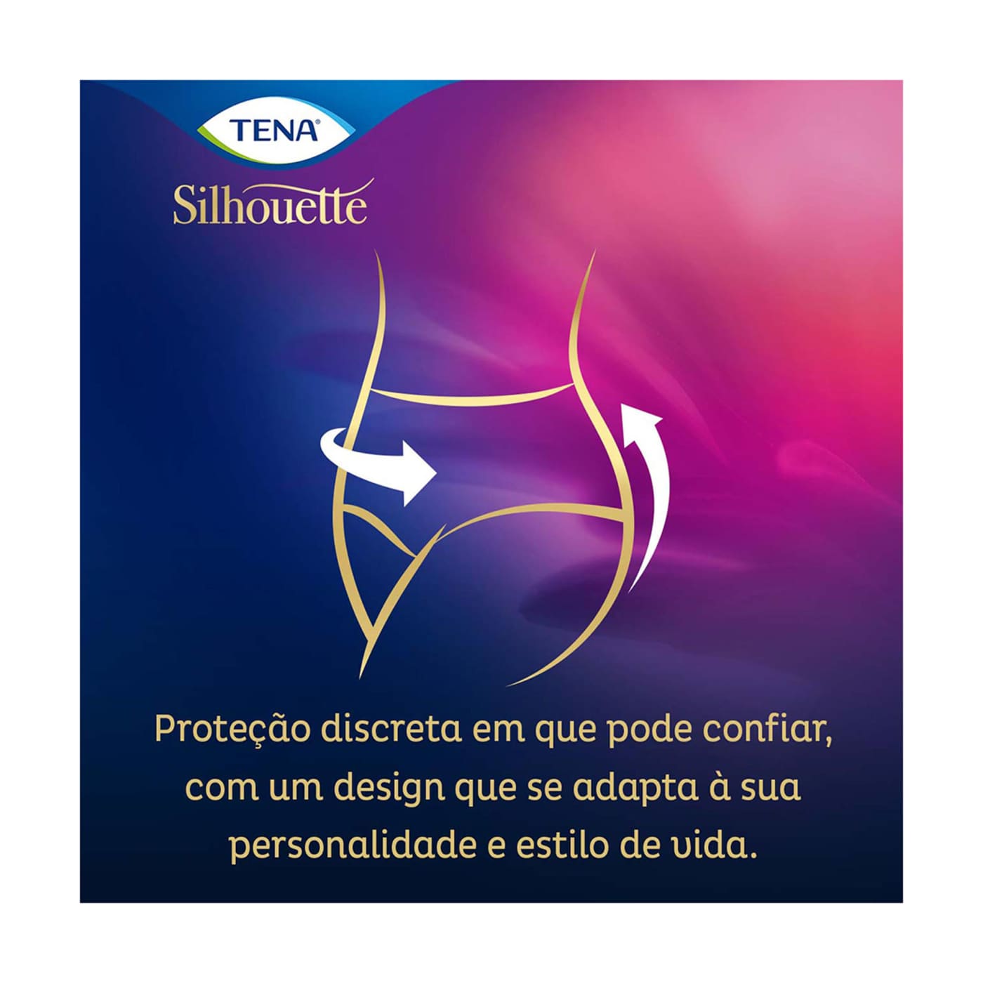 Tena Silhouette Cueca Preto Cintura Alta 8 unidades Tamanho L