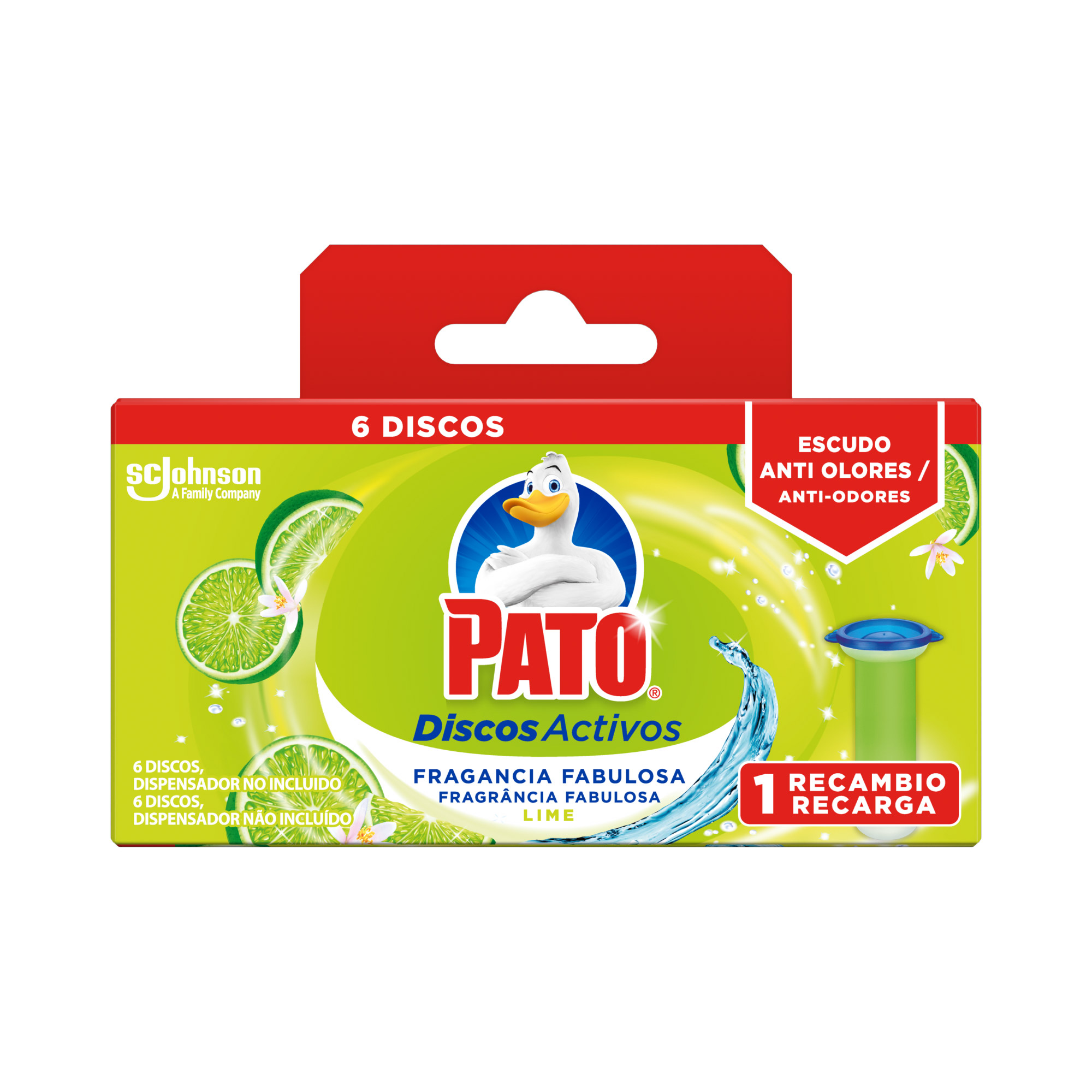 DISCOS ACTIVOS PATO AROMA LIMA FRESCA 12 GR.