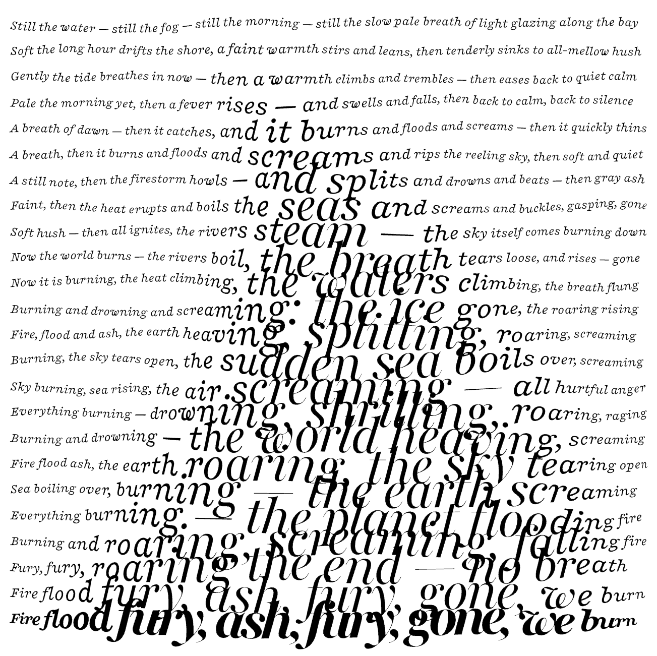 The finished flame, fully text-filled