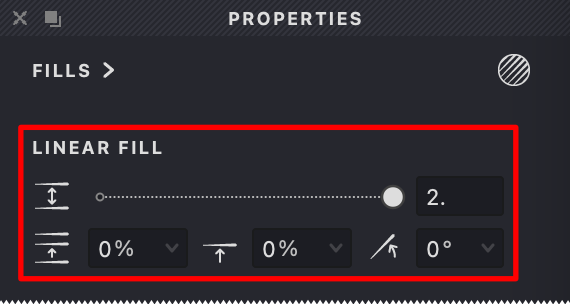 Properties Panel showing Fill settings