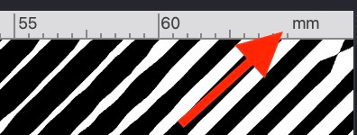 Workspace Ruler showing units