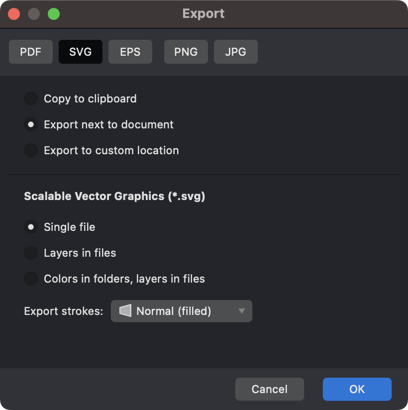 Export Dialog