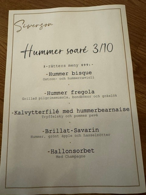Hummer soaré¸ lördag 3:e oktober - Siwerson i Fågelboet