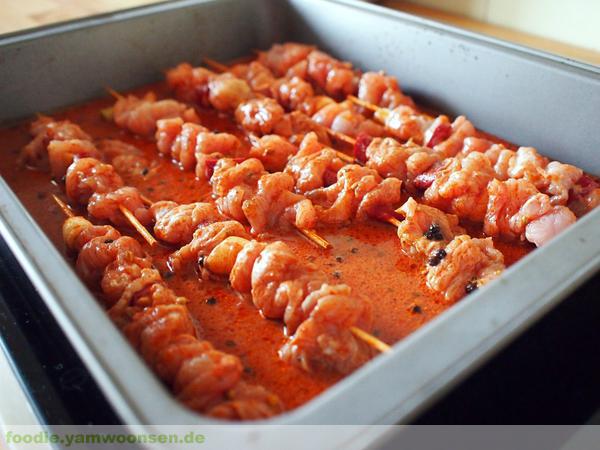 Tandoori Hähnchenspieße Tandoori Hähnchenspieße