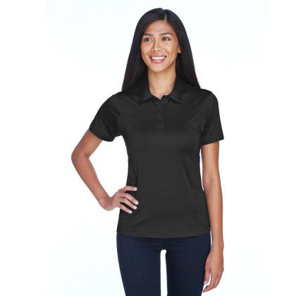 Team 365 Ladies' Charger Performance Polo Embroidered Black