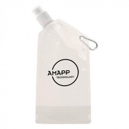 Personalized 28 oz Collapsible Water Bottles - White