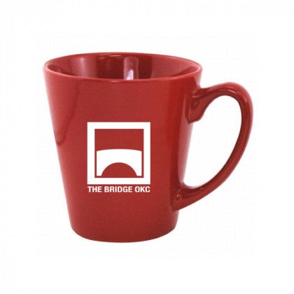 Red Niki Ceramic Mug with C Handle - 12 oz