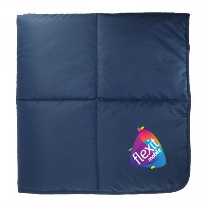 Navy Blue Puffy Outdoor Blanket with Logo