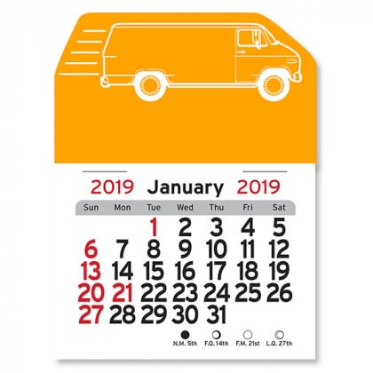 Budget Peel-N-Stick® Delivery Van Calendar - Marigold