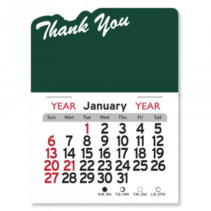 Peel-N-Stick® Calendar - Thank You - Green