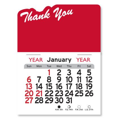Peel-N-Stick® Calendar - Thank You - Red