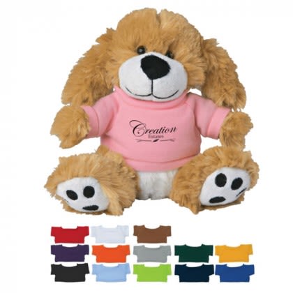 6" Plush Dog with T-Shirt | Custom Stuffed Animals for Marketing to Generation Alpha