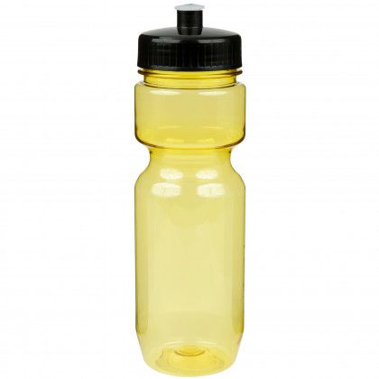 Yellow Custom Logo Printed Translucent 22 oz Bike Bottles with Push-Pull Lids