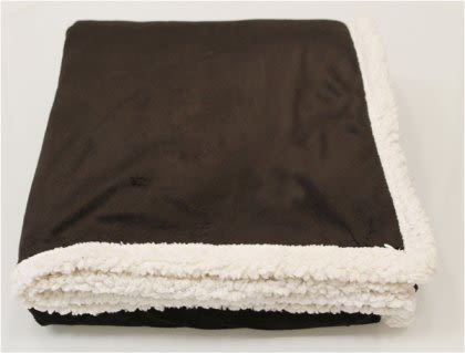 Embroidered Challenger Lambswool Throw 60 in. x 70 in. dark chocolate