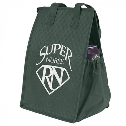 Custom Insulated Lunch Tote with Zipper Top - Hunter Green