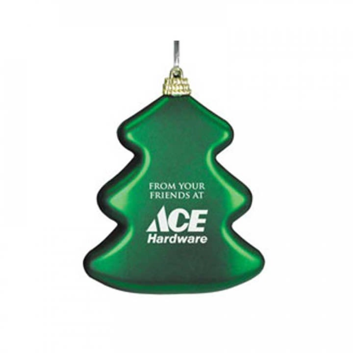 shatterproof personalized tree shaped ornament with your business logo