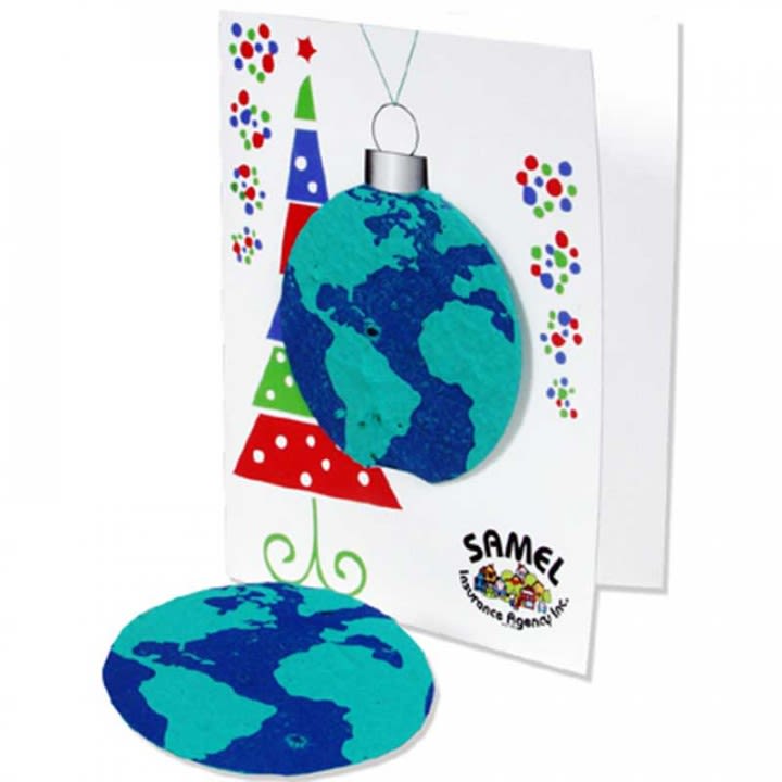holiday cards seed paper ornament custom imprint 4allpromos holiday photo insert cards