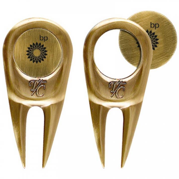 Divot Tool w/ Ball Marker Engraved Promotional Divot Tools in Bulk