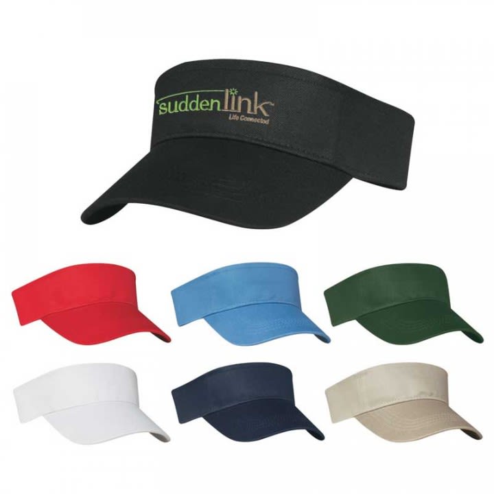 Cotton Twill Visor Logo Imprinted Promotional Visors Custom Visors