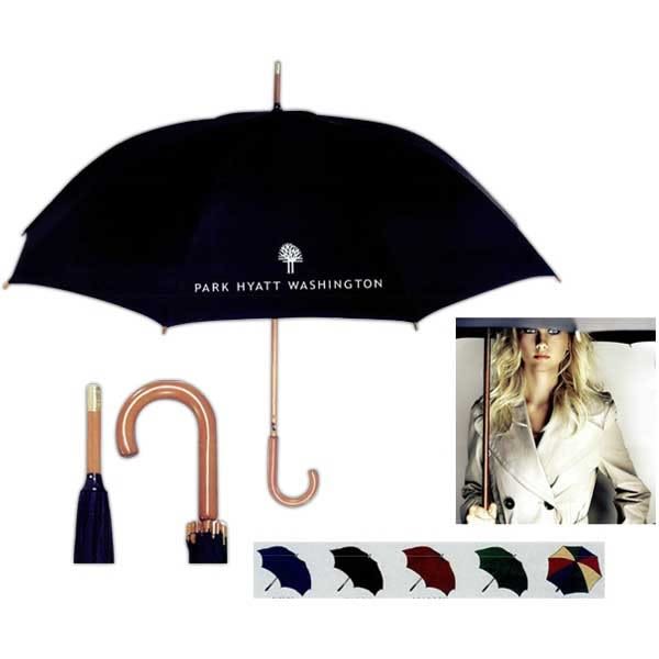 Promotional Umbrella Wood Handle w/ Logo Custom Umbrellas in Bulk
