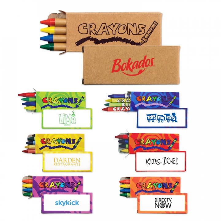 4 Pack Personalized Imprinted Crayons With Logo Custom Crayons Bulk