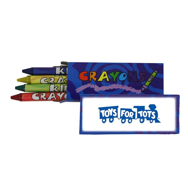 4 Pack Personalized Imprinted Crayons With Logo Custom Crayons Bulk
