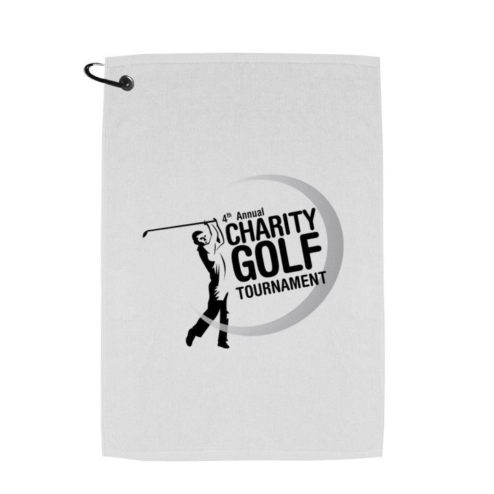 Promotional White Champions Golf Towel Custom Sports Towels