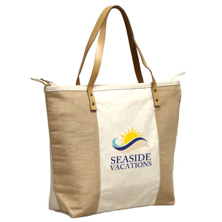 Logo Bristol Canvas Tote Imprinted Resort Bags
